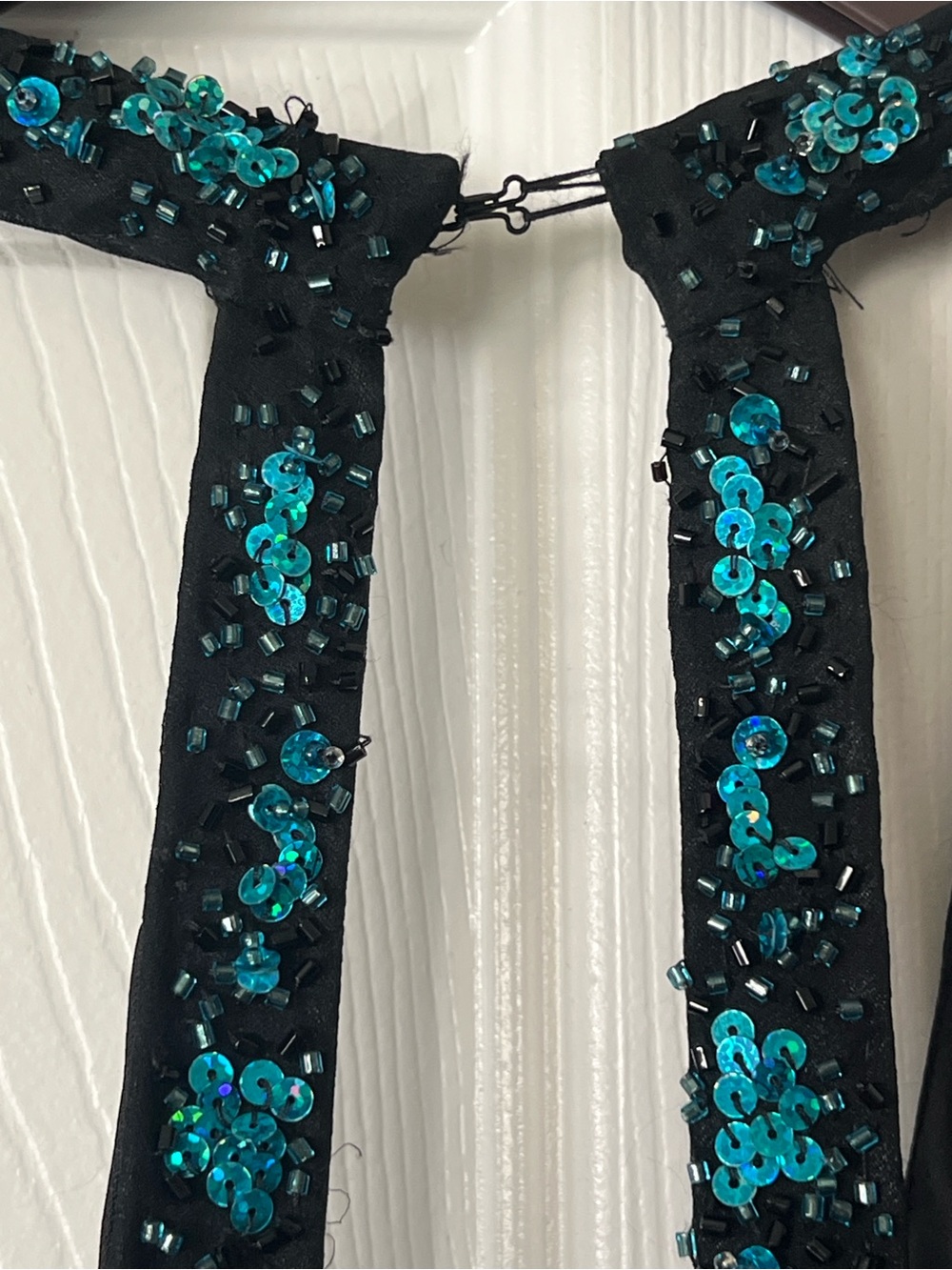 Tiffany Designs Halter Top Sheer Evening Dress 100% Silk Fully Sequined Sz 14 - Picture 8 of 14